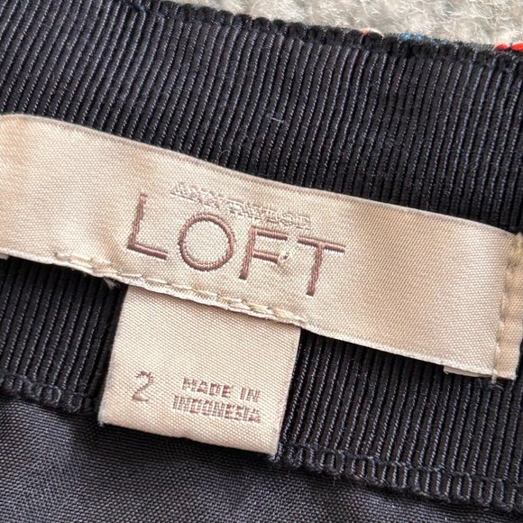/ Ann Taylor LOFT Jacquard Short Skirt Criss Cross Pattern Wool Blend NWOT US 2 - Picture 7 of 8